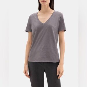 NWT Theory Dayne B Atmos Light Modal Gray V-Neck Tee Size Small